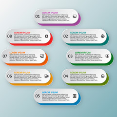 Abstract 3D Paper Infographics. Business template .Vector illustration