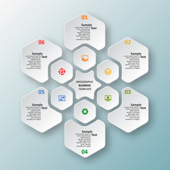 Abstract 3D Paper Infographics. Business template .Vector illustration