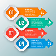 Abstract 3D Paper Infographics. Business template .Vector illustration