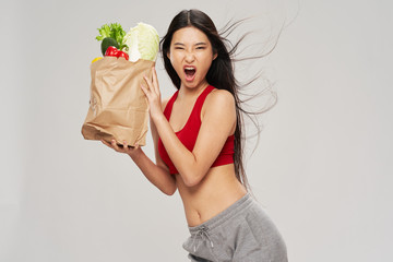 woman vegetables diet