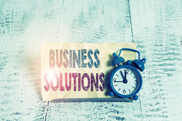 Word writing text Business Solutions. Business photo showcasing ideas used to help a company...