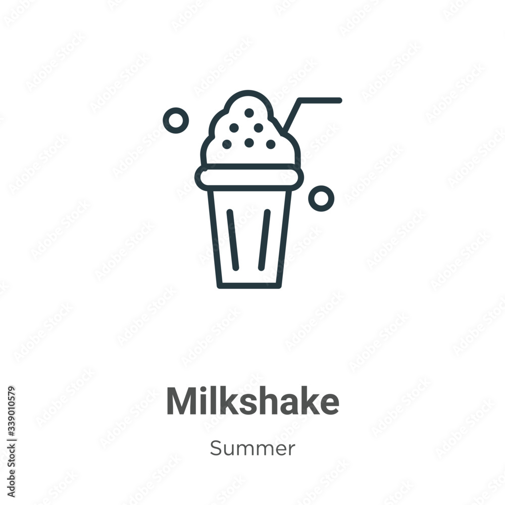 Wall mural milkshake outline vector icon. thin line black milkshake icon, flat vector simple from editable summ