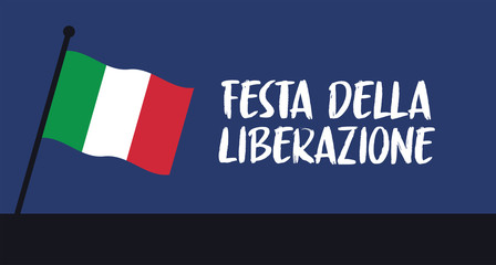Italian national day, liberation fest. Italy independence commemoration. Vector design elements.