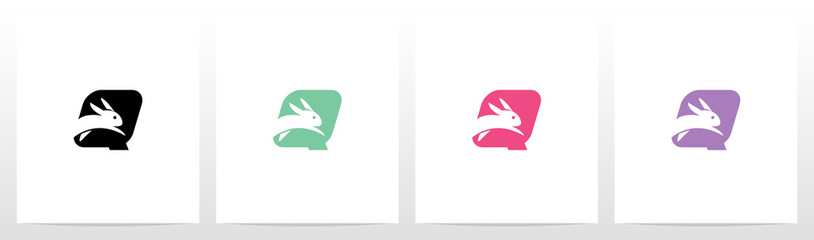  Rabbit Running On Letter Logo Design Q