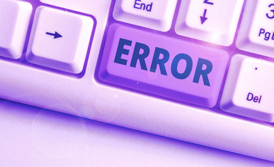 Handwriting text writing Error. Conceptual photo mistake Condition of being wrong in conduct...