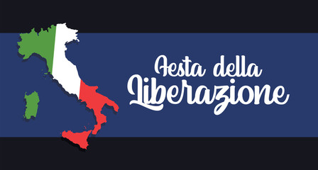 Italian national day, liberation fest. Italy independence commemoration. Vector design elements.