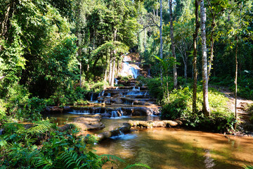 Pacharoen Waterfall the famous travel place in Phop Phra District, Tak, Thailand
