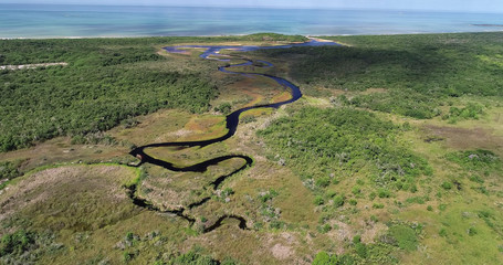 Lagoon of Carais photographed in Guarapari, in Espirito Santo. Southeast of Brazil. Atlantic Forest Biome. Picture made in 2018.