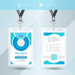 ID Card Design Template. Identity badge With Photo Placeholder.