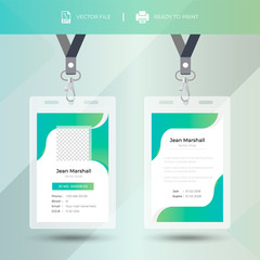 ID Card Design Template. Identity badge With Photo Placeholder.