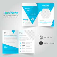 Bi-fold Brochure Template Design.Corporate & Business Concept .
