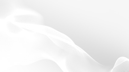 Dot white gray wave light technology texture background. Abstract big data digital concept. 3d rendering.