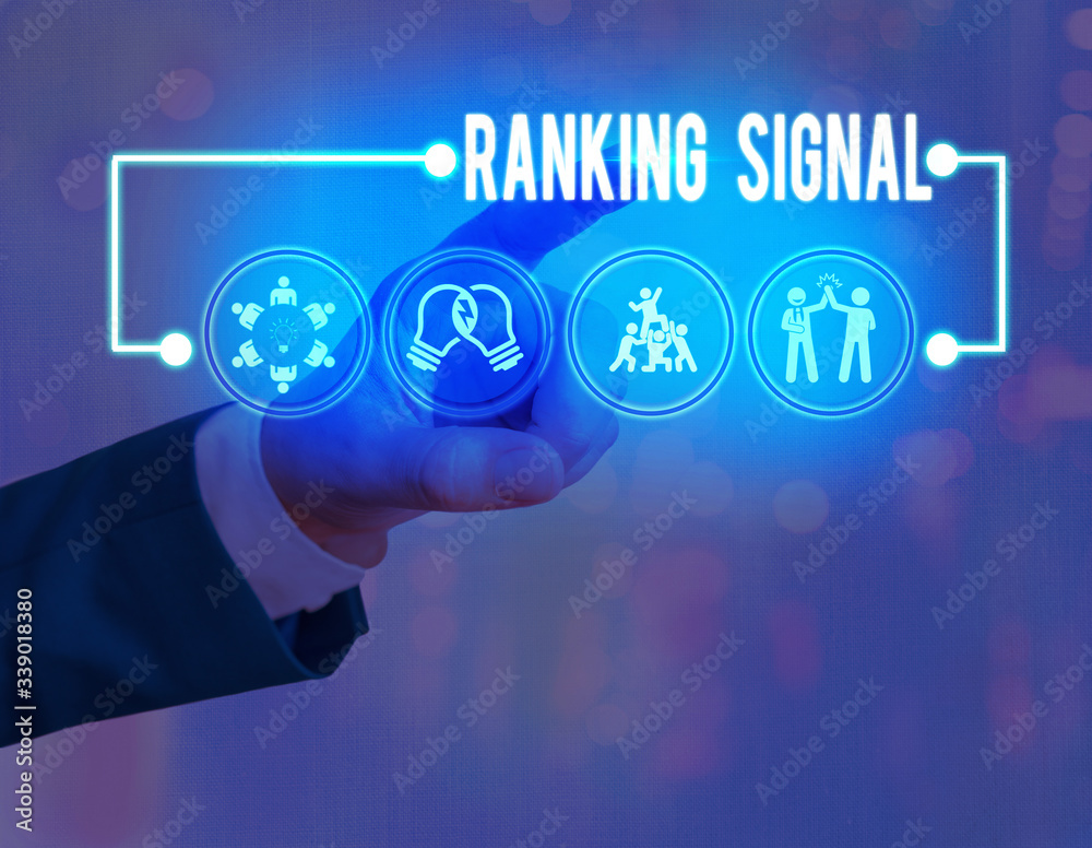 Poster text sign showing ranking signal. business photo showcasing characteristic of a website that search 