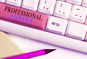 Conceptual hand writing showing Professional Assist. Concept meaning help a professional doing some...