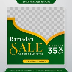 ramadan sale background islamic design with trendy layout and arabic style use for social media post and ads template