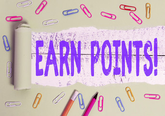 Handwriting text writing Earn Points. Conceptual photo collecting scores in order qualify to win...