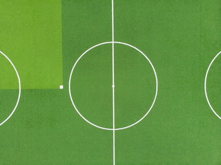 Obraz premium Soccer field.Football, sports background.Top view, with space for design.