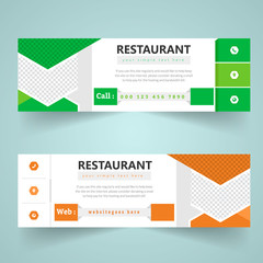 Food & Restaurant standard size Web Banners. Modern design concept for corporate website advertising.