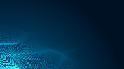 Dot blue wave light screen gradient texture background. Abstract  technology big data digital background. 3d rendering.