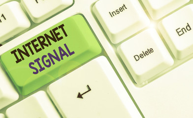 Handwriting text writing Internet Signal. Conceptual photo signal strength received by a phone from...
