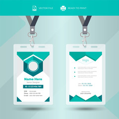 Modern & Creative ID Card Design Template. Identity badge With Photo Placeholder.