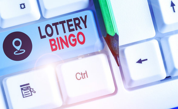 Word writing text Lottery Bingo. Business photo showcasing game of chance in which each player matches numbers printed
