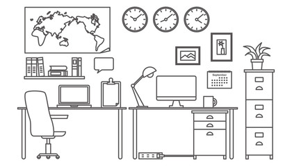 Vector illustration for brochure, ads, and web, line icons