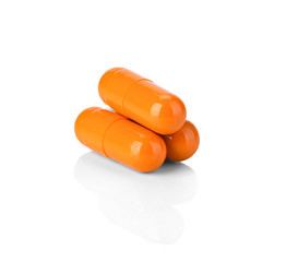 Turmeric Capsule isolated on white background