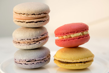 colorful macaroons on a table