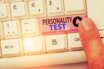 Handwriting text Personality Test. Conceptual photo A method of assessing huanalysis...