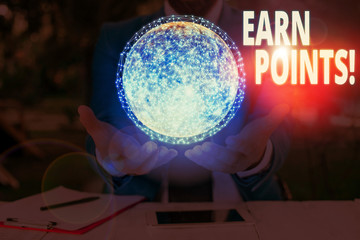Handwriting text writing Earn Points. Conceptual photo collecting scores in order qualify to win...