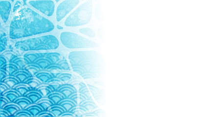 夏　海　ビーチ　波　背景素材　フレーム