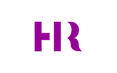 HR or RH and H or R Uppercase Letter Initial Logo Design, Vector Template