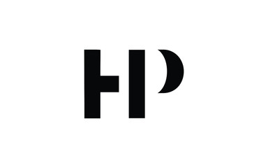 HP or PH and H or P Uppercase Letter Initial Logo Design, Vector Template