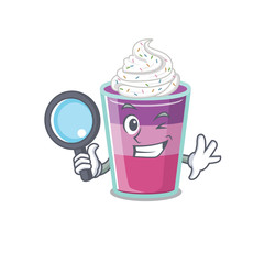 Smart Detective of cocktail jelly mascot design style with tools