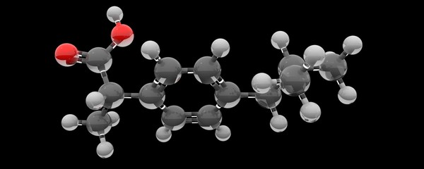 3d structure of ibuprofen molecule
