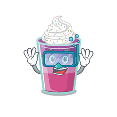 Cocktail jelly mascot design concept wearing diving glasses