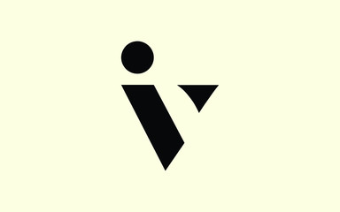 iv or vi and i or v lowercase Letter Initial Logo Design, Vector Template