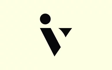 Fotobehang iv or vi and i or v lowercase Letter Initial Logo Design, Vector Template © usman
