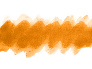 Orange abstract watercolor background. Orange watercolor scribble texture. Abstract watercolor on white background. It is a hand drawn.