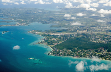 V.C. Bird Airport annd surrounding area, Antigua - aerial view
