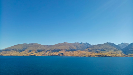 Beautiful view around lake Wakatipu New Zealand