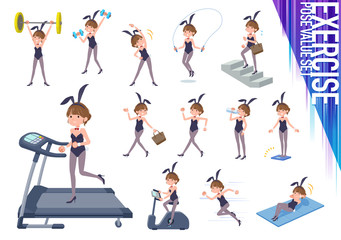 flat type bunny suit women_exercise