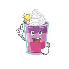 Mascot character design of cocktail jelly with has an idea smart gesture