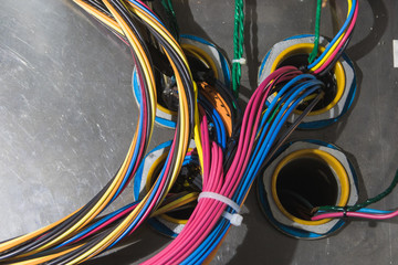 electrical connections, distribution and control board, ordered and numbered wires