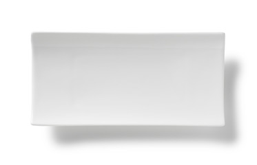 White plate placed on a white background
