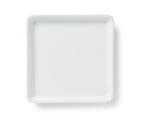 White plate placed on a white background