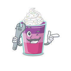 A picture of cocktail jelly mechanic mascot design concept
