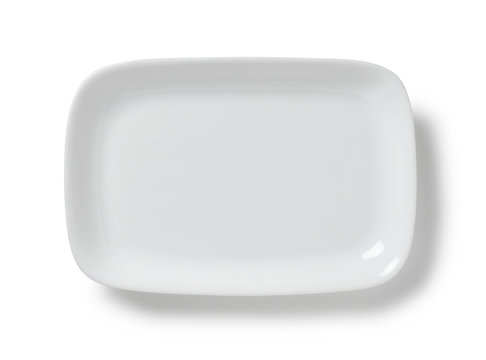 White plate placed on a white background