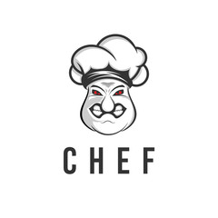 Chef man character logo vector